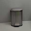 Amazon Basics Smudge Resistant Small Rectangular Bathroom Trash Can With Soft-Close Foot Pedal, Brushed Stainless Steel, 5 L /1.32 Gallon, Satin Nickel Finish, 7.3 x 8.5 x 11.8 inches (LxWxH)
