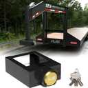 KJE Gooseneck Trailer Coupler Lock, Heavy Duty Anti-Theft Hitch Security for Most 7-Inch Bottom Plate, Fits Round & Square Trailer Tubes