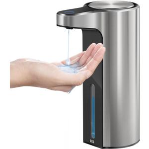 EKO Aroma Touchless Automatic Soap Dispenser for Kitchen and Bathroom, Liquid Hand Soap Dispenser, Water-Resistant and Rechargeable, 9 fl oz (Stainless)