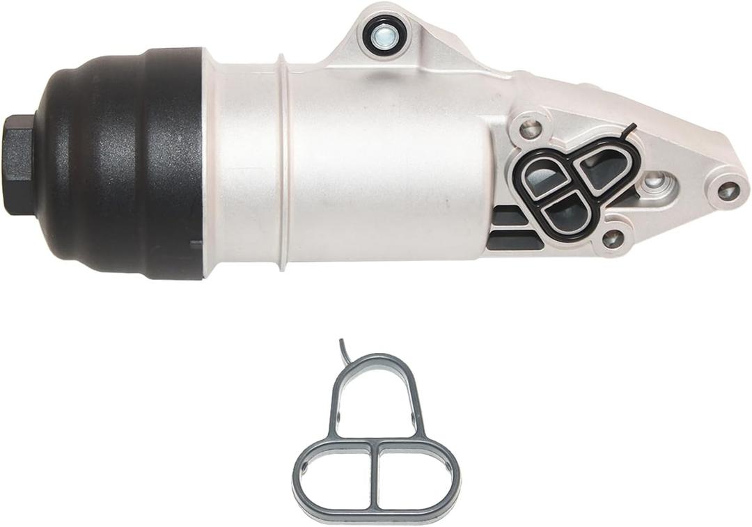 3.0L Aluminum Oil Cooler Filter Housing Compatible with 2006-2008 Audi A4 2006-2011 Audi A6 2009-2017 Audi Q5 Replace# 06E115405A 06E115405C 06E115405K