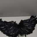 Angel Wings Cosplay Halloween Costume With Adjustable Straps - Black White Feather Wing (Black, One Size)