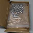 Chain Dog Collar 15mm Silver Cuban Link Dog Collar with Snap Buckle Silver Plated Stainless Steel Metal Dog Chain Collars for Puppy Small Medium Large Dogs Includes Dog tag & Bell(S-18)