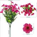 Lnoicy 20 Bundles Artificial Fake Flowers for Outdoor Faux Eucalyptus Flowers for Home Decoration,Fake Plants UV Resistant for Porch/GardenRose Red