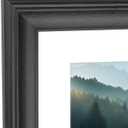 22x25 Picture Frame Black Solid Wood Poster Frame 18X21 with White Mat & Hanging Hardware Fits 22x25 or 18x21 photo frame (T23B2225W1821)