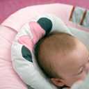 Bright Starts Disney Baby Minnie Mouse Comfy Baby Bouncer Soothing Vibrations Infant Seat - Music, Removable -Toy Bar, 0-6 Months Up to 20 lbs (Rosy Skies)