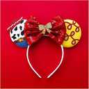 Mouse Ears, Shiny Sequin Bow Mouse Ears Headbands for Adult Women Girls Christmas Birthday Party