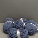 Chunky Chenille Yarn for Crocheting and Hand Knitting Blanket - Bulky Fluffy Jumbo Thick Yarn - Pack of 4 (4 Skeins, Each 28 Yds, 8oz) Dutch Blue