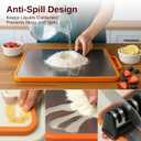 KYNATE Stainless Steel Cutting Board  Double Sided Steel & Wheat Straw | Includes Chefs knife & Sharpener | Chopping Board for Kitchen,for Meat, Dishwasher Safe, Non Toxic,Easy to Clean, Large 16x11