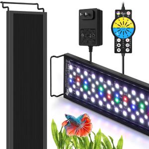 AQQA 24/7 Aquarium Light with Timer, Full Spectrum LED Fish Tank Light