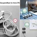 Cord Holder Cable Clips, 12PCS Self-Adhesive Wire Management Keeper Cord Organizer Charger Holder for Desktop USB Charging Cable Nightstand Power Cord Mouse Cable Wire PC Office Home (White)