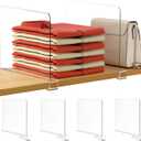 HBlife 12 Inches Tall [Extra Tall Version] Clear Shelf Dividers, 4 Pack Purse Organizer for Closet Perfect for Sweater, Shirts, Handbags in Bedroom and Kitchen, Acrylic Bookshelf for Organization