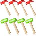 Deekin Toy Hammer Simulation Small Wooden Plastic Maintenance Tools Hammers Educational Toys Party Gift for Teens Girls Boys School Birthday Games Party Supplies(4 Pcs,2 Style Toy Hammer)