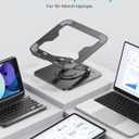 LOXP Adjustable Laptop Stand, Computer Stand with 360 Rotating Base, Ergonomic Laptop Riser Mount for Desk Foldable Protable Computer Desk Fits with MacBook Pro Air (10-16") - Black