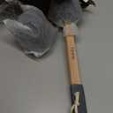 Toem Loofah Back Scrubber for Shower | Bamboo Charcoal Fiber Infused | Loufas for Men & Women | Includes 1 Long Handled Shower Sponge, 1 Bath & Shower Luffa Pouf & 1 Hook to Hang Stuff (Slate Grey)