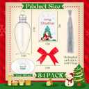 Shappy 84 Pcs Christmas Fillable Clear Plastic Bulb Shape Ornaments Set Including Christmas Tags, Cute Bows, Silver Strings and Lids for Candy DIY Crafts Tree Party Decorations
