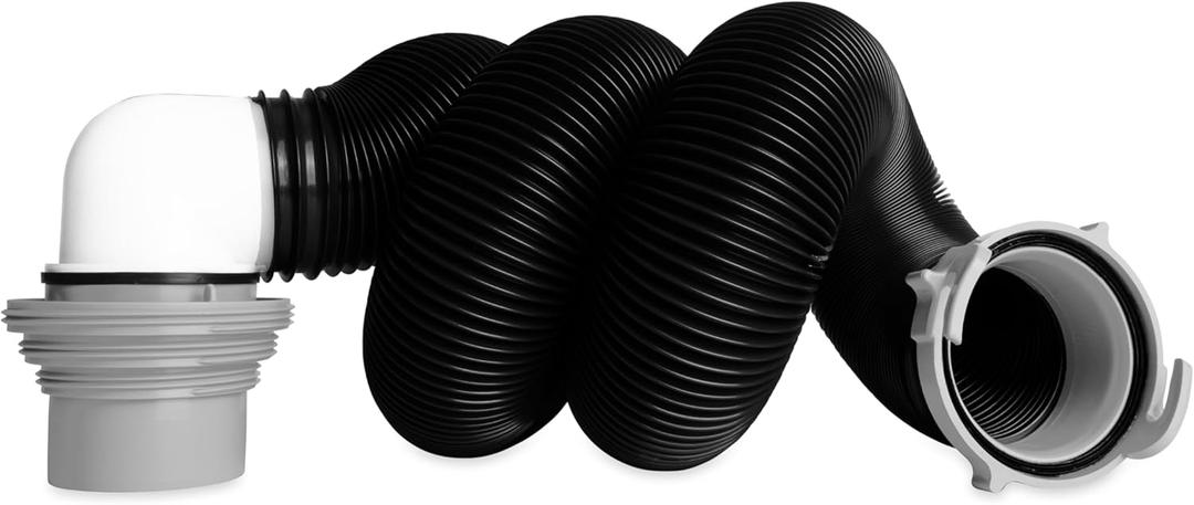 Camco RV Sewer Kit - Features Pre-Attached Fittings, a 10-Foot Sewer Hose, Translucent Sewer Elbow with 4-in-1 Adapter, and More (39551)