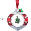 2025 Christmas Tree Ornament Picture Frame Metal Hanging Pendant Holiday 2" Photo Frame Charm Decorative of Pets, Baby First Christmas, Family (2025 Style 3)