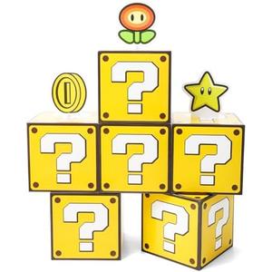 Seozio 6PCS Big Question Party Boxes, Question Boxes and 6 Set Centerpieces for Kids Boys Girls Birthday Party Decorations,Christmas Halloween Classroom Supplies Favors.(11.8 x 11.8 Inch)
