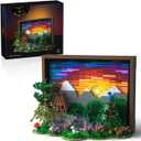 Ideas Sunset Wooden House Building Sets - 3D Puzzle Building Set for Adults, Ages 15+ - Beautifully Detailed Home Art Decor - Unique Gift Idea for Art Fans (1101PCS)