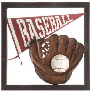16x16 Metal Baseball Sign Rustic, Man Cave, Kids Room