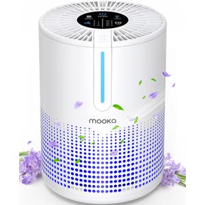 Air Purifiers for Bedroom Home 430 Sq.Ft, MOOKA H13 HEPA Filter Small Portable Air Purifier with USB Cable Fragrance Sponge for Smokers Pollen Pets Dust Odors, Desktop Air Cleaner for Car RV, M01