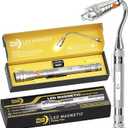 Magnetic Pickup Tool, Gifts for Men, Telescoping Magnet Flashlight, Mens Gifts, Birthday Gifts for Men, WomenHim, Teen Boys, Mechanic, Boyfriend, Dad, Husband, Father, Silver