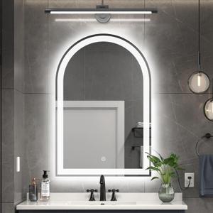 LED Arched Bathroom Mirror 24 x 36 Inch with Frontlit and Backlit,Arched Mirror with Light Auto Anti-Fog and Brightness Memory Function,3 Colors Temperature and Dimmable Wall Mirror