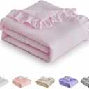 Ruffled Toddler Blanket Ruffle Comforter for Baby Toddler Girls, Soft Cozy Cute Quilted Blanket Breathable Microfiber Comfortable Down Alternative Small Size Quilt with Ruffle - 39"x 47" Pink