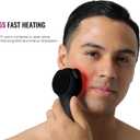 Silicone Face Scrubber Exfoliator Electric for Men Women, Rechargeable Facial Cleansing Brush with Wireless Charging Dock, Waterproof Sonic Vibrating Face Scrub Brush Cleanser for Exfoliating, Black