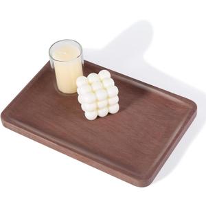 Karibiber Marble Vanity Tray, 11.8in Sandstone Bathroom Kitchen Tray for Countertop, Decorative Dresser Organizer, Perfume Storage, Jewelry Holder, Brown Stone Gift for Man
