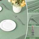 IVAPUPU Textured Linen Table Cloth for Rectangle Table - Sage Green Tablecloths Rectangular Waterproof Wrinkle Free Wipeable Dining Cover for Spring Wedding Birthday Kitchen Decor, 60 x 120 Inch
