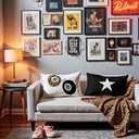 TopXmai Preppy Y2K 8 Ball Trendy Leopard Star Print Pillow Covers 20x12 Set of 2, Funky Y2K Coquette Preppy Star Lucky 8 Ball Aesthetic Pillow Covers for Girls Room Apartment DormA126