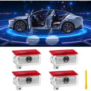 Car Door Lights Logo Projector Puddle Lights Compatible with A B C E M GL GLA GLC GLE Class Accessories, No Fade 4K-HD Car Welcome Lights (4 Pack)