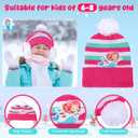 Cutecrop 3 Pcs Kids' Winter Hat Earmuffs and Kids Gloves Set, Winter Soft Plush Beanie Gloves Ear Warmer for Age 4-7
