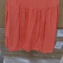 DKNY Women's Linen Tiered Sleeveless Maxi Dress, Coral Crush, Large