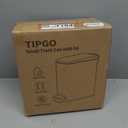 TIPGO Slim Bathroom Trash Can with Lid Soft Close, Step Pedal, 6 Liter / 1.6 Gallon Stainless Steel Trash Bin, Small Garbage Can for Bedroom, Office, Kitchen (Navy Blue)
