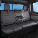 TANDI for Silverado & GMC Sierra Seat Covers with Faux Leather for 2019 2020 2021 2022 2023 2024 2025 Chevy Silverado & GMC Sierra 1500 2500HD 3500HD (Black with Black Trim, Full Set (Model-B))