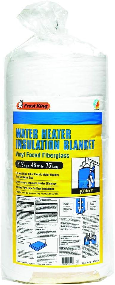 Frost King SP57/11C All Season Water Heater Insulation Blanket, 3 Thick x 48 x 75, R10