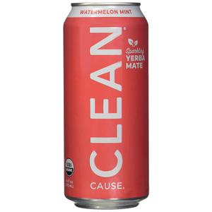 Clean Cause Organic Watermelon Mint Sparkling Yerba Mate 12pk, 16 FZ, Best By 02/18/2026 Clean Cause Organic Watermelon Mint Sparkling Yerba Mate 12pk, 16 FZ, Best By 02/18/2026
