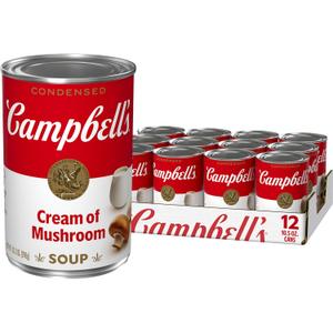 Campbell's Condensed Cream of Mushroom Soup, 10.5 Ounce Can (Case of 12). BB: May 30, 2027