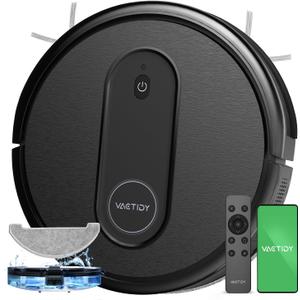 Vactidy Nimble T7 Robot Vacuum and Mop Combo, WiFi /App/Alexa/Siri Control, Robotic Vacuum Cleaner with Schedule,2 in 1 Water tank & Dustbin,Self-Charging, Slim, Ideal for Hard Floor, Pet Hair, Carpet Black Vactidy Nimble T7 Robot Vacuum and Mop Combo, WiFi /App/Alexa/Siri Control, Robotic Vacuum Cleaner with Schedule,2 in 1 Water tank & Dustbin,Self-Charging, Slim, Ideal for Hard Floor, Pet Hair, Carpet Black
