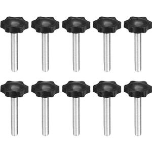 M8 x 60mm Thread Clamping Knob, Thumb Screw, Star Hand Knob Tightening Screw Knob for Machinery, 10Pcs
