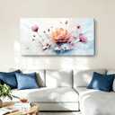 amatop Abstract Floral Wall Art Colorful Canvas For Living Room 48X24 In