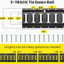 FamilyKit 4 Pack 1FT E Track Rails, Heavy Duty E Track Tie-Down Rail Kit for Cargo Securement in Trucks, Trailers, Vans, Warehouses, Garages, Workshops, E-Track Accessories with Screws (1FT, 4 Pack)