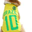 World Cup Shirt for Dogs, Sports Summer Dog Soccer Jersey, T-Shirts for Cats Yellow 5X-Large