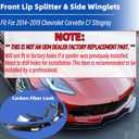 Front Bumper Lip Splitter Spoiler Fit for Chevy Corvette C7 2014-2019 Accessories 1LT/ 2LT/ 3LT/ Z06/ Z51/ Stingray/Grand Sport, Carbon Fiber Style 4pcs Air Chin Body Kit