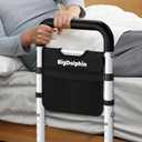 Bed Rails for Elderly Adults Safety - ASTM Approved, 350 LBS Capacity, Tool-Free Assembly, Non-Slip Ergonomic Handle with Storage Pocket, Safe Bed Rails for Seniors