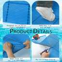 Tondiamo Drainage Pool Flooring Mats Swimming Pool Non Slip Mat PVC Splash Matting Mesh Hollow Doormat Roll for Outdoor Indoor Patio Restaurant Garage Kitchen Bathroom Bars(3 x 30 ft,Blue)