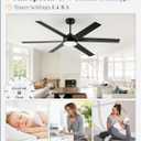 Fanbulous 60 Inch Ceiling Fans with Lights and Remote, Reversible 6 Blades & Dimmable 3-Color Outdoor Ceiling Fans for Patios, DC Motor Large Ceiling Fan for Indoor or Covered Outdoor-Black