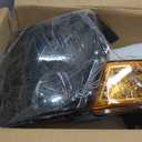 Headlights Assembly for 2006 2007 2008 2009 2010 Jeep Commander, Factory OE Replacement Halogen Headlamps with Bulbs, Black Housing Amber Reflector, Driver and Passenger Side